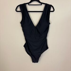 Summersalt Black V Neck One Piece Swimsuit Size 6 Long Tall